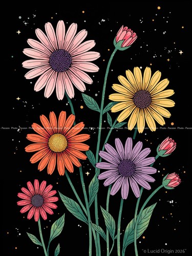 Photo fleurs artistiques - a4,