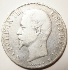 NAPOLEON III : 5 FRANCS ARGENT