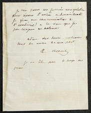 Chimiste Eugène CHEVREUL autographe