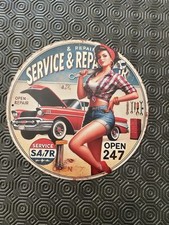 Plaque Publicitaire Pin Up Garage