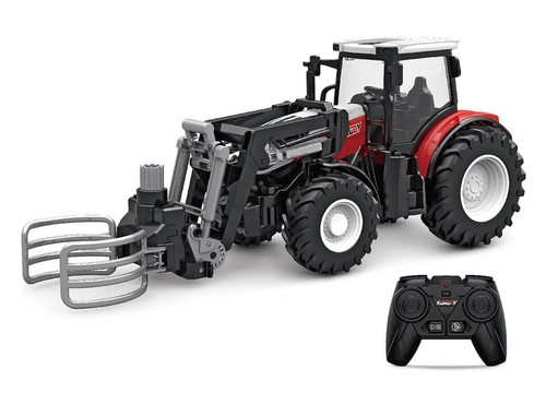 Tracteur rouge avec fourche - tracteur,