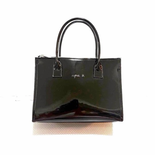 Agnes black enamel handbag - b.,