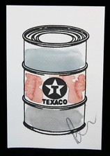 BEEJOIR sérigraphie et aquarelle TEXACO signée + STICKERS BANKSY,SHEPARD FAIREY
