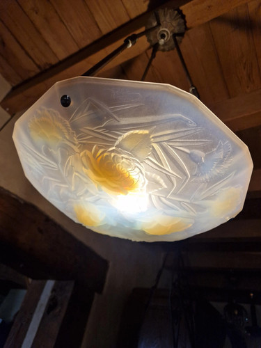 Suspension art déco verre - suspension,