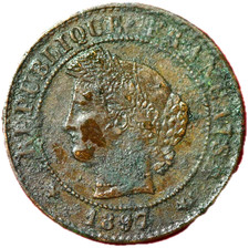 #916 - RARE - 1 centime 1897 A Cérès TTB - FACTURE