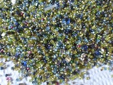 lot 125 gr perle à broder perles de  passementerie multicolore en vrac fd boite