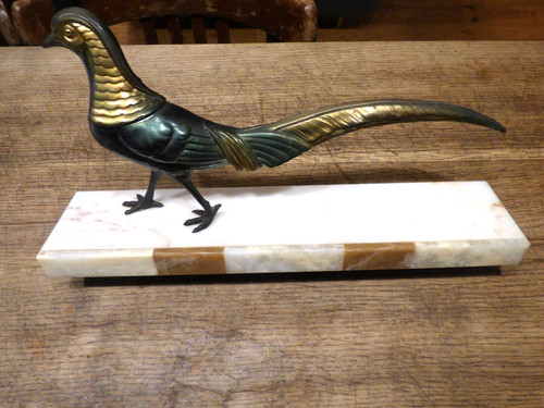 Sculpture animalière faisan