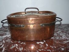 Superbe rare ancienne Daubière Braisière Complète en Cuivre Fin XVIIIème