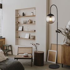 Lampadaire Lampe De Salon Lampe En Verre Fumé Lampe D'Appoint Filament LED 150Cm