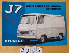 PEUGEOT J7 FOURGON TOLE 1400 & 1800 Kg Prospectus Fr 6 pages 10/1966
