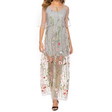 Femme Maille Long Robe Tulle