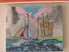 Tableau  Marin signée . Peinture huile sur toile 24x30