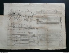 ANNALES PONT et CHAUSSEES (Dep 62) Plan de construction du canal de Lens 1887