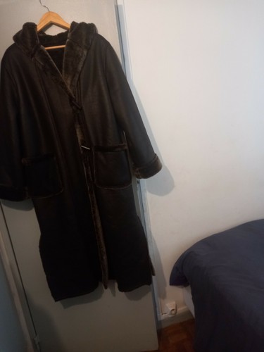 Manteau cuir fourrure - manteau, et