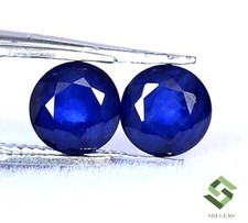 Saphir Naturel Bleu Rond Coupe Paire 5 MM 1.36 Cts à Facettes Perdre Pierres