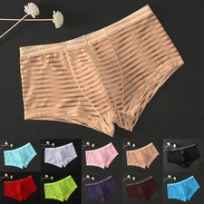 Sous vêtement caleçon sexy short string transparent bikini boxer slip