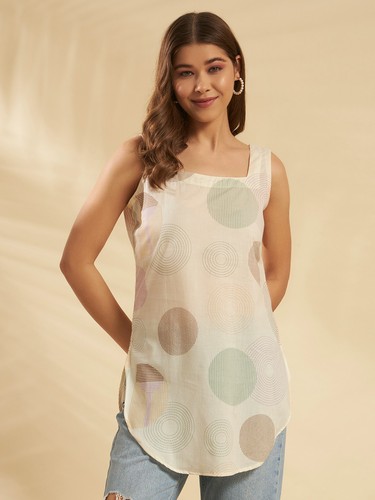 Tunique femme coton blanche - blanche, À