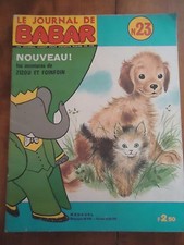 * LE JOURNAL DE BABAR N° 23 * 1970 Laurent de Brunhoff chien chat éléphant