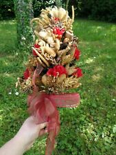 Bouquet champètre mural de fleurs séchées