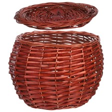  Panier de rangement en osier avec couvercle – Panier tissé pour pommes de terre