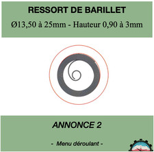 Ressort Barillet de Montre