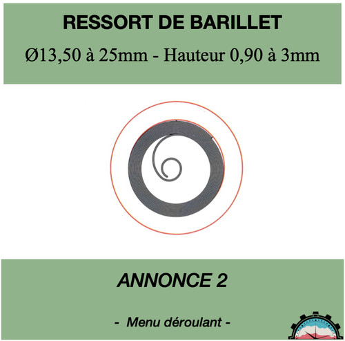 Ressort barillet montre - barillet,