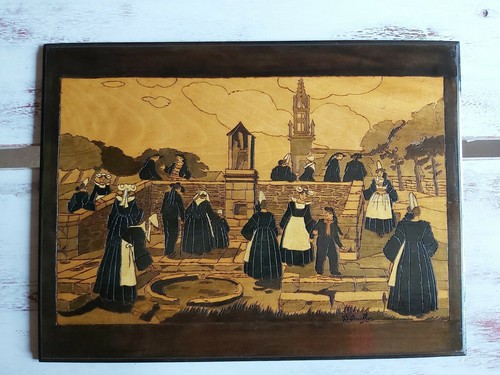 Tableau scene bretonne - scene,