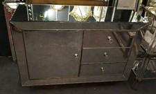 1950′ Buffet Miroir Art Déco 1 Porte 3 Tiroirs