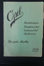 Ancienne Publicité Opel Poussette Catalogue 1938 Vintage