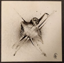 Peinture  miniature signée bombe aerosol noir et blanc  graphic pasting paint