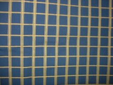 GRAND COUPON TISSU D'AMEUBLEMENT BLEU CANARD ET JAUNE d'OR NEUF 2 m X 1,60 m