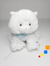 Peluche/Doudou Coco Chat Blanc Nez Rose Bandana Bleu Les Amis 15cm Medium Kaloo