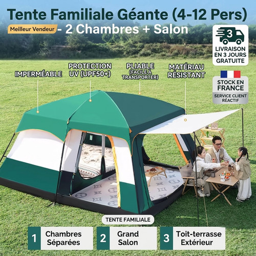 Tente camping familiale 8 - tente,