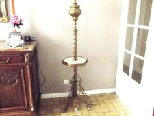 Lampadaire bronze doré pétrole napoléon III XIX° tablette onyx 