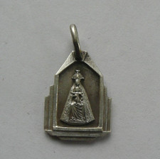 Ancienne MEDAILLE religieuse VIERGE à L'ENFANT/ SACRE COEUR de JESUS en métal