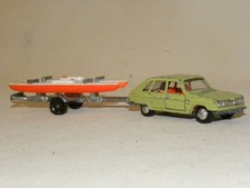 MINIATURE MAJORETTE SERIE 300 VOITURE RENAULT 16 AVEC REMORQUE CANOE AU 1/65