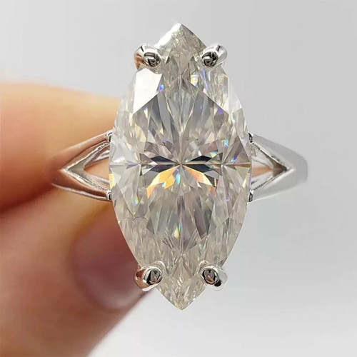 Bague solitaire diamant - , blanc