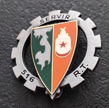 Insigne Militaire 516ème Régiment du Train RT Signé A.Bertrand Atlas (C11)
