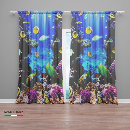 Rideaux poissons récif - rideaux, et