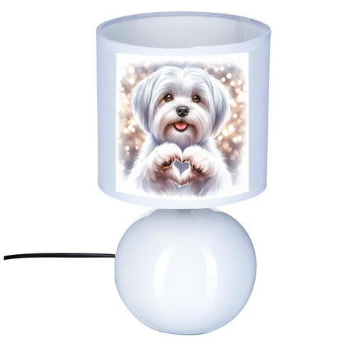 Lampe chevet chien bichon - lampe,