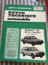 Revue Technique Renault 18 1.4 TL GTL R18 1400 TL TYPE 2 R 1340 1978 1985