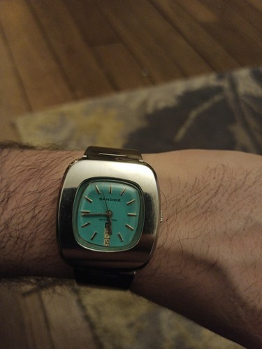 Montre sandoz cadran bleu - montre,