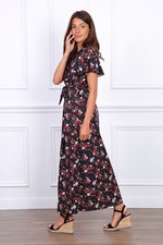 Robe longue fendue fleurie S/M