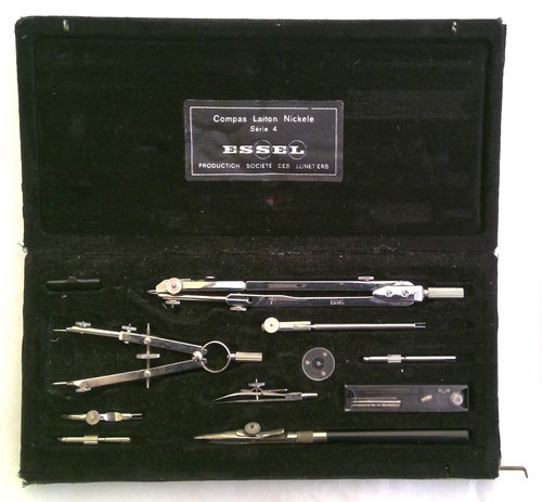 Ancienne boite compas - boite, de