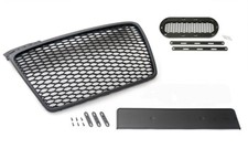 Calandre Nid D'Abeille Noir Mat+Emblème Support pour Audi A4 B7 8E 2004-2009