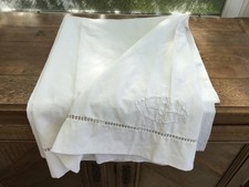 Drap ancien plat coton blanc