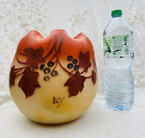 Legras enamelled glass vase - legras,