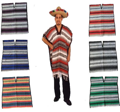 Mexican blanket poncho pancho - mexican,