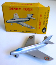 DINKY TOYS   MYSTÈRE IV DASSAULT   REF 60A   BOITE D'ORIGINE   BON ÉTAT Lg 6,8cm