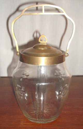 Ancien pot biscuit - à, verre